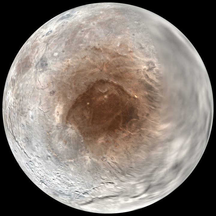 Study: Pluto 'spray-painting' poles of its big moon Charon