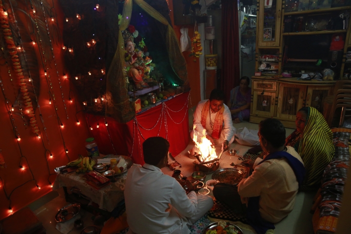 India's bustling Mumbai slows for festival to honor Ganesha