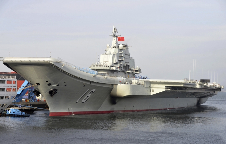 Chinese carrier carries out fighter drills on open seas