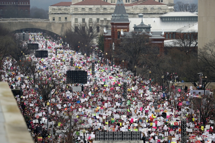Over 1 million join anti-Trump women's marches worldwide