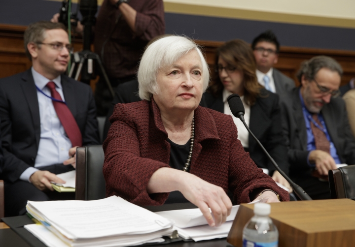 The Latest: Yellen opposes limits to Fed independence