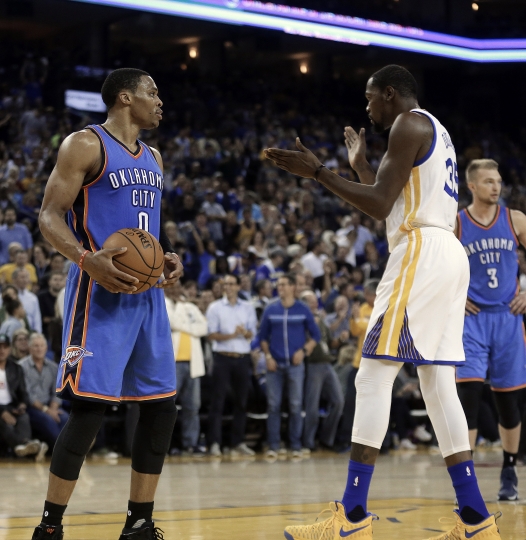 Westbrook, Durant All-Star reunion off to awkward start