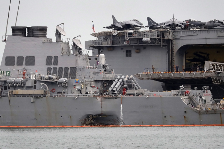The Latest: Families name 3 of the missing sailors on McCain
