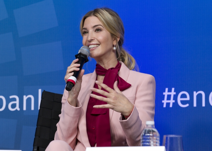 The Latest: Ivanka Trump offers herself as business mentor