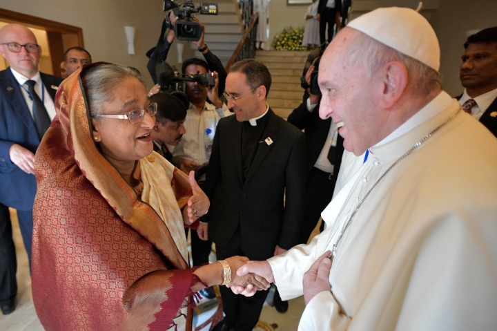 The Latest: Pope calls Myanmar refugees by Rohingya name