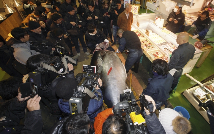 Bluefin tuna sold for $320,000 in Tsukiji's last new year